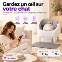 Bac à litière pour chat autonettoyant lavable Réglisse | Kokouning