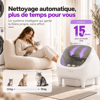 Bac à litière pour chat autonettoyant lavable Réglisse | Kokouning