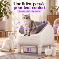 Bac à litière pour chat autonettoyant lavable Réglisse | Kokouning