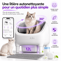 Bac à litière pour chat autonettoyant lavable Réglisse | Kokouning