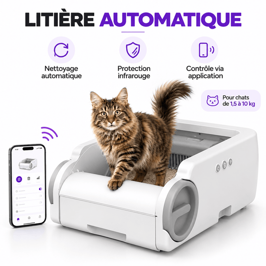 Bac litière chat autonettoyante grand chat – Duchesse