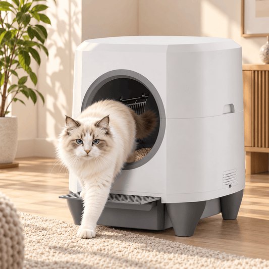 Litière autonettoyante chat 80 L Guimauve | Kokouning
