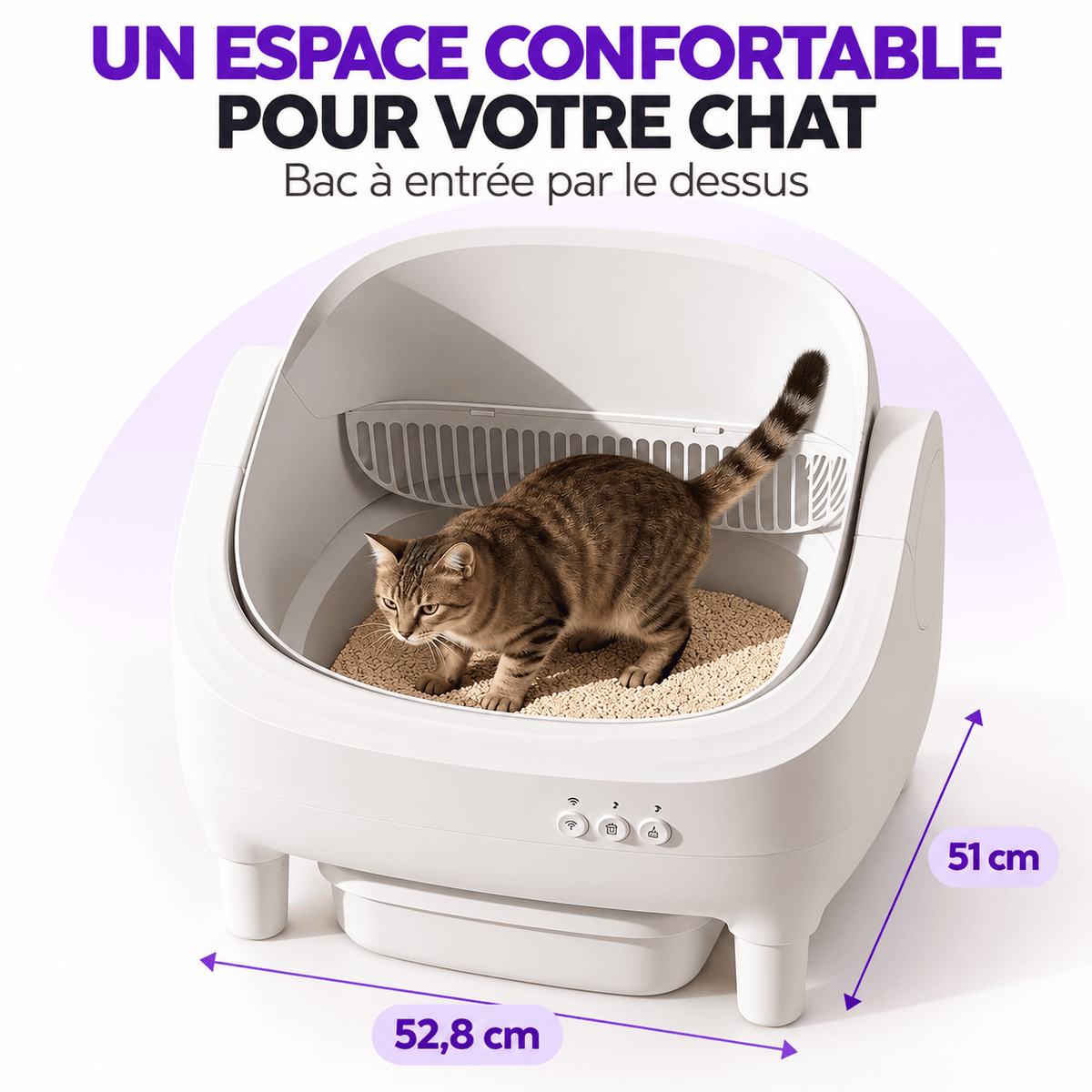 Litière autonettoyante pour chat compacte Noisette | Kokouning
