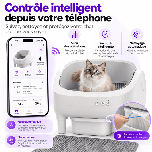 Litière autonettoyante pour chat compacte – Noisette