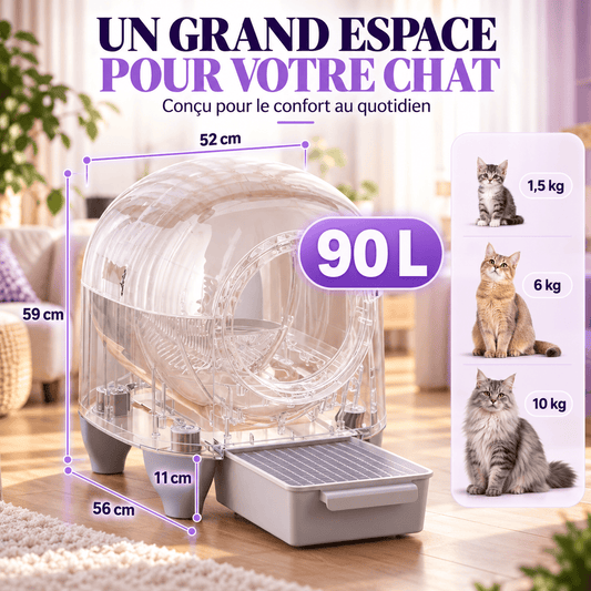 Litière chat autonettoyante 90 L – Praline