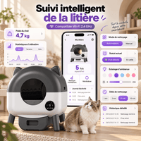 Litière pour chat autonettoyante 76 L Pompon | Kokouning